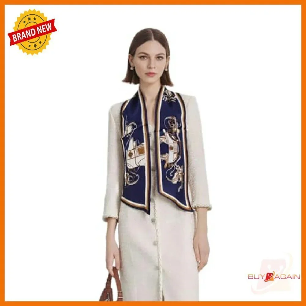 100% Mulberry Silk Scarf Hair Wrap Headband Necktie Accessory